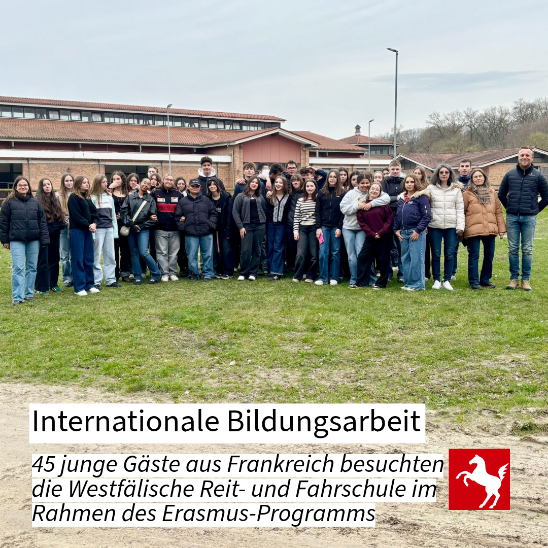 Eine Schülergruppe aus Frankreich hat die Westfälische Reit- und Fahrschule erkundet