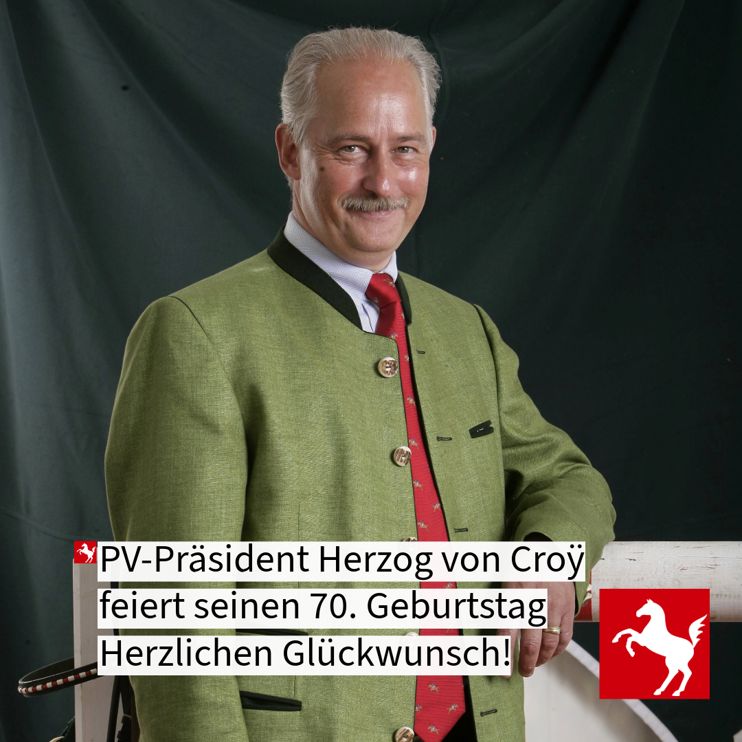 Herzog von Croÿ feiert 70. Geburtstag. Der Pferdesportverband Westfalen gratuliert sehr herzlich. Herzog von Croÿ feiert 70. Geburtstag. Der Pferdesportverband Westfalen gratuliert sehr herzlich.