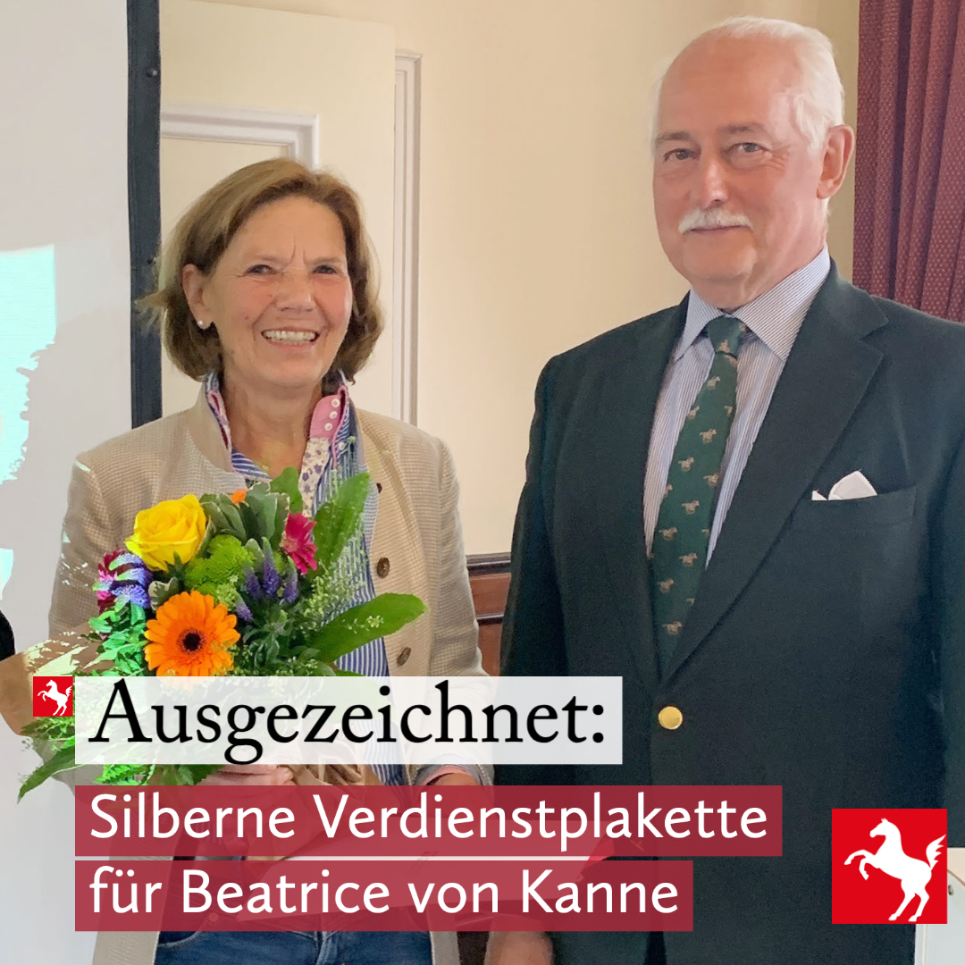 Silberne Verdienstplakette für Beatrice von Kanne 