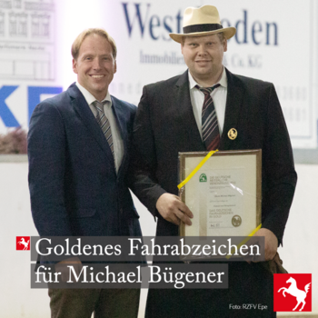 Goldenes Fahrabzeichen für Michael Bügener