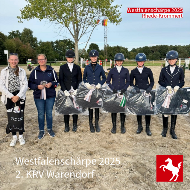Das Team vom KRV Warendorf belegt Platz 2 bei der Westfalenschärpe 2025