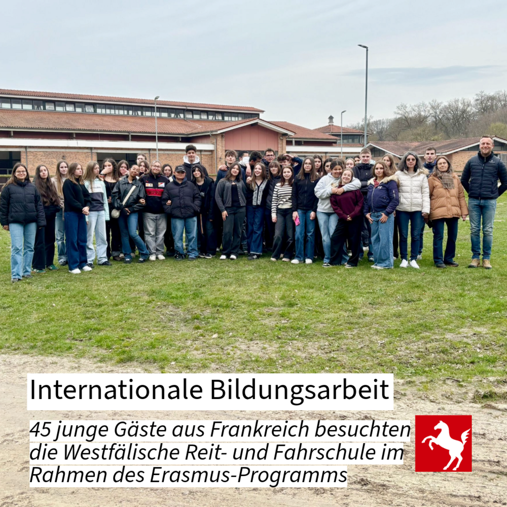Eine Schülergruppe aus Frankreich hat die Westfälische Reit- und Fahrschule erkundet