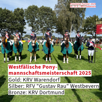 Der Kreisreiterverband Warendorf gewinnt die Pony-Mannschaftsmeisterschaft 2025