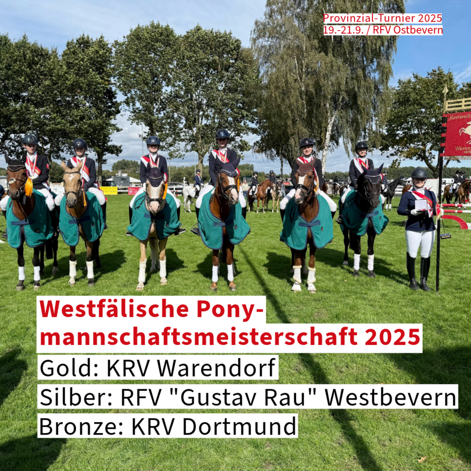 Der KRV Warendorf gewinnt die Westfälische Ponymannschaftsmeisterschaft 2025