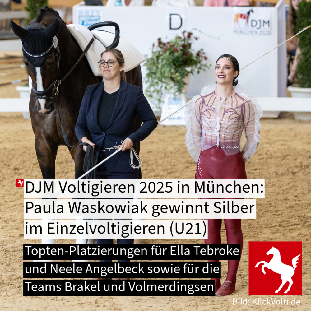 DJM Voltigieren 2025: Paula Waskowiak gewinnt Silber