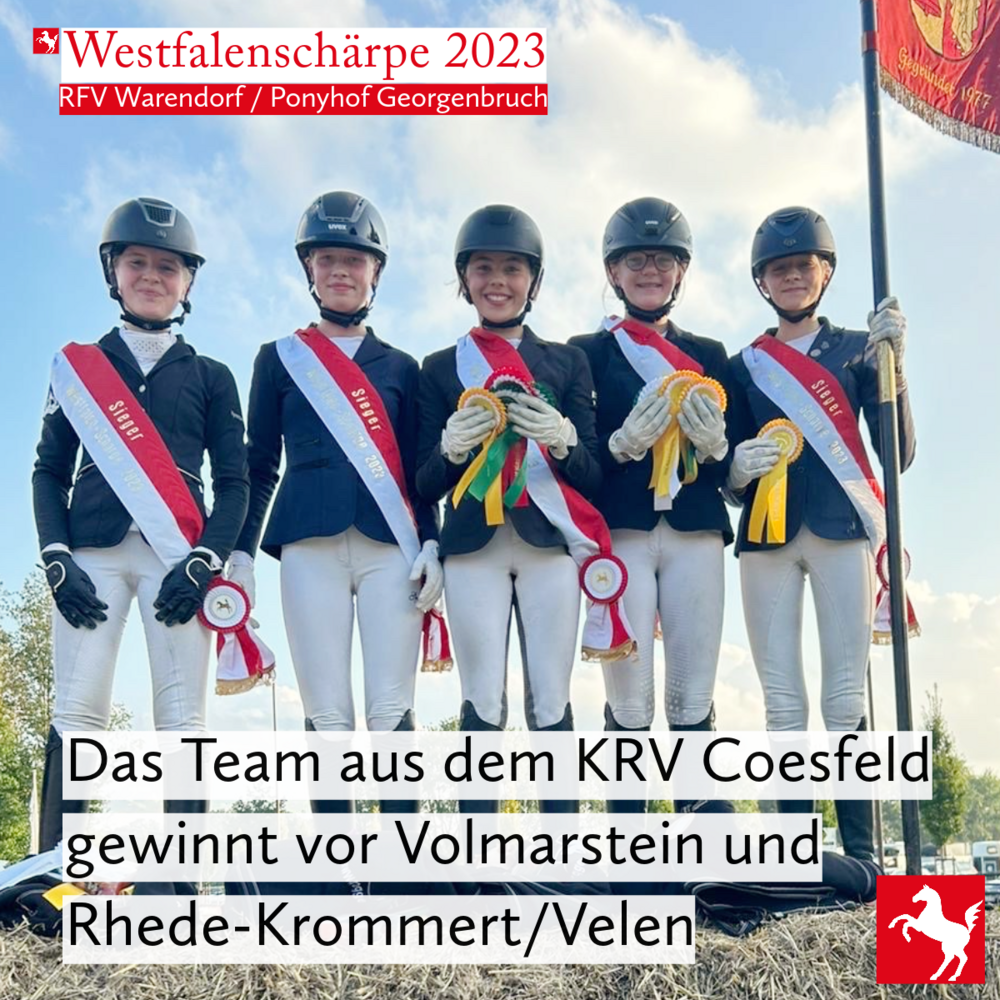 Die Mannschaft vom KRV Coesfeld hat die Westfalenschärpe 2023 gewonnen