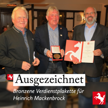 Bronzene Verdienstplakette für Heinrich Mackenbrock
