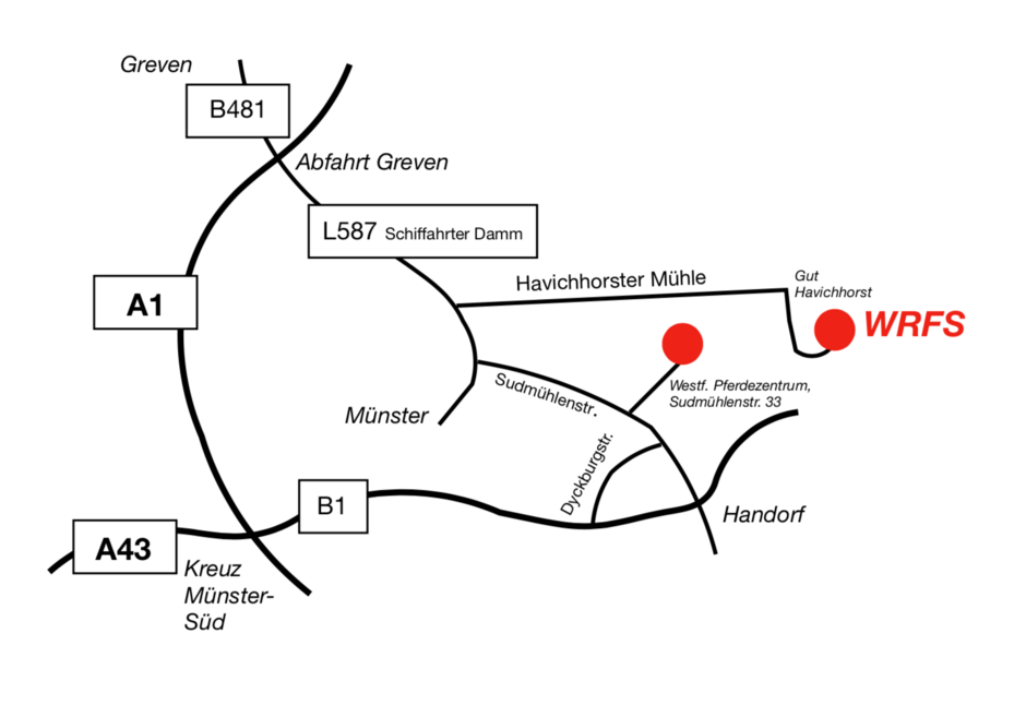 Anfahrt Westfälische Reit- und Fahrschule Münster WRFS