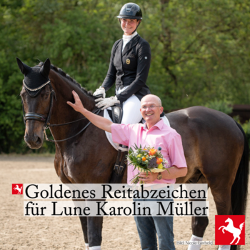 Lune Karolin Müller hat das Goldene Reitabzeichen erhalten